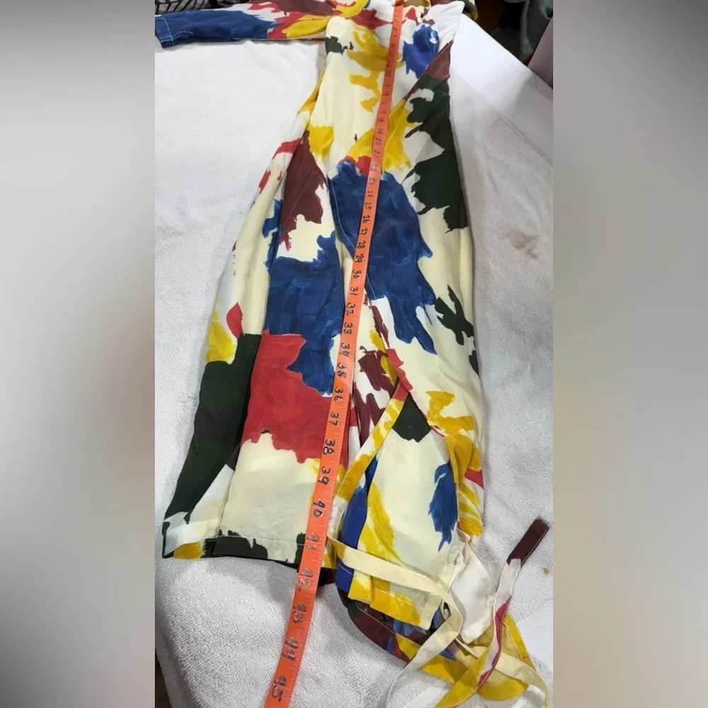 WRAY Multi color 100% Silk Expressionist wrap Dress size XS - Picture 15 of 15